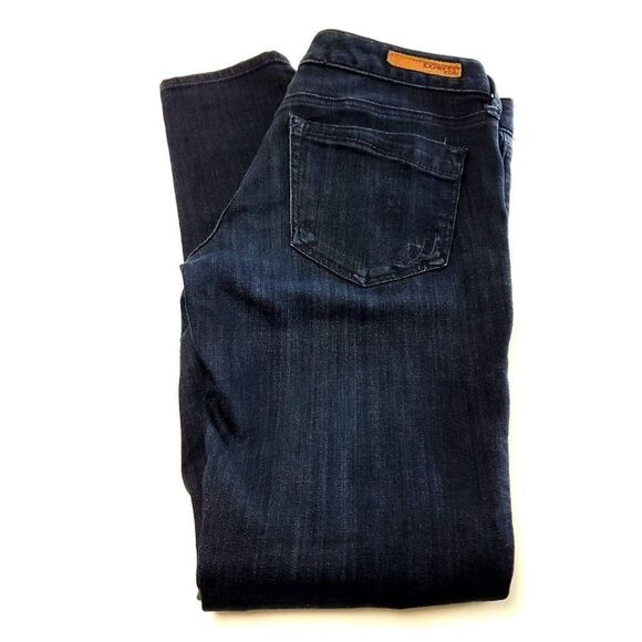 Express Legging Stella‎ Low Rise Dark Blue Whisker Denim Jeans 2R 30/30 - Picture 1 of 9